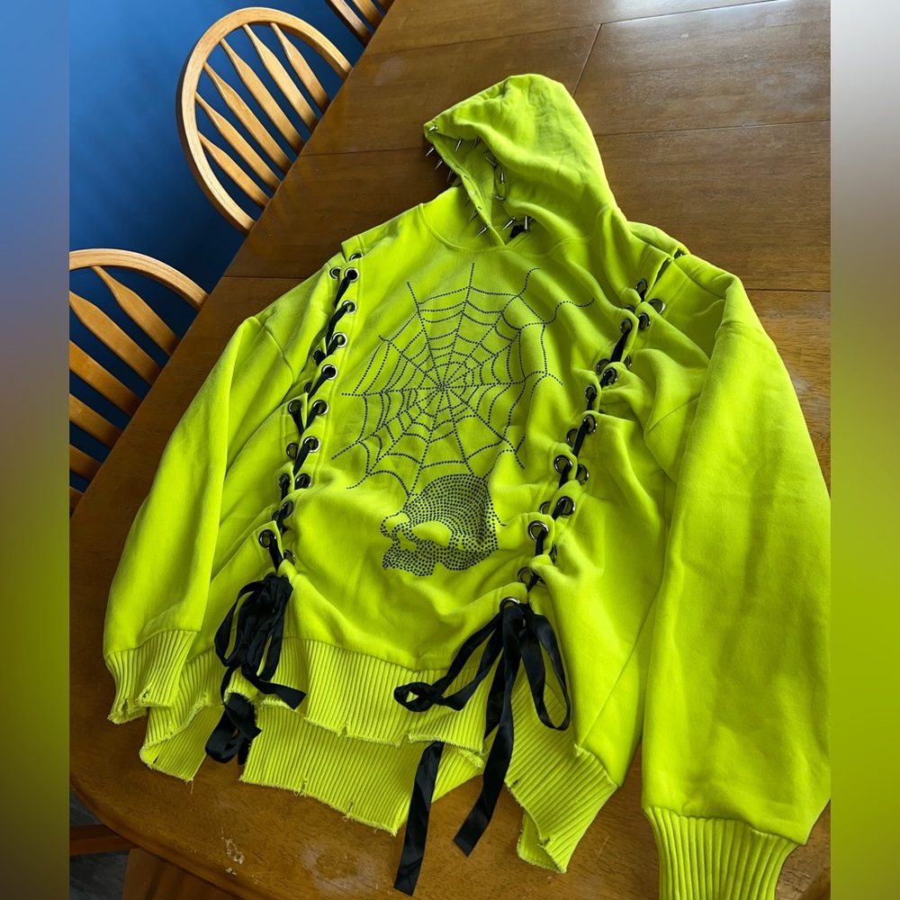 Current Mood Oversized Lace Up Hoodie